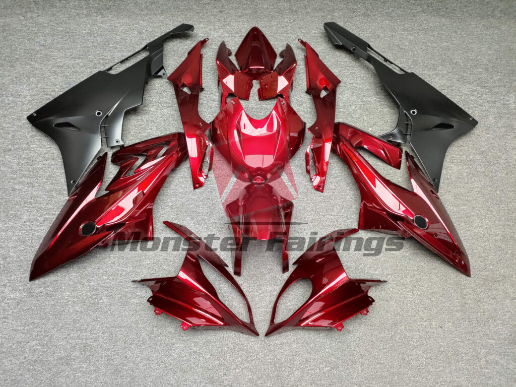 BMW S1000RR 2015 - 2016 Gloss Candy Red & Matte Black ABS fairings - custom motorcycle bodywork kit by Monster Fairings