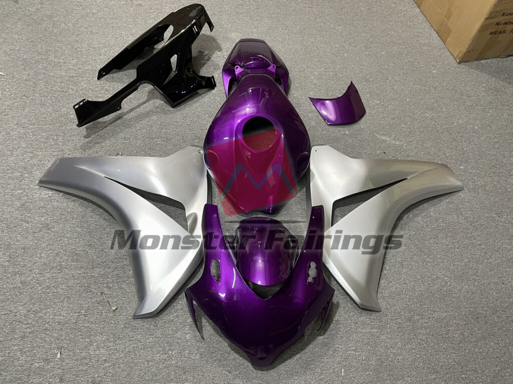 Honda CBR1000RR 2008 - 2011 Gloss Purple and Silver ABS fairings - custom motorcycle bodywork kit by Monster Fairings