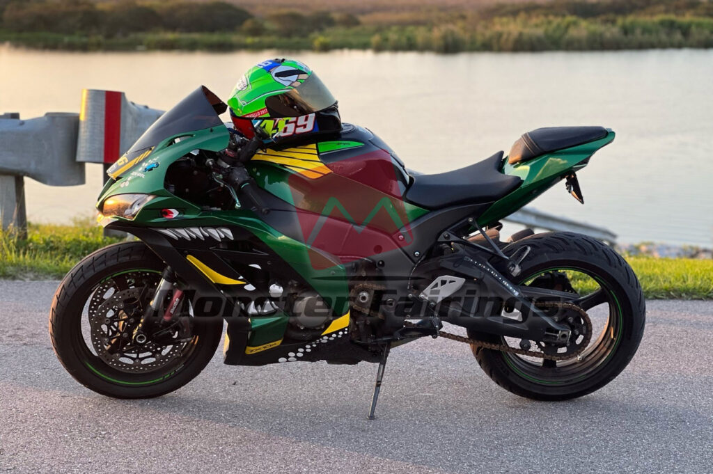Forest Green Shark ABS fairings for Kawasaki ZX10R 2016 - 2020 - premium OEM fit kit by Monster Fairings
