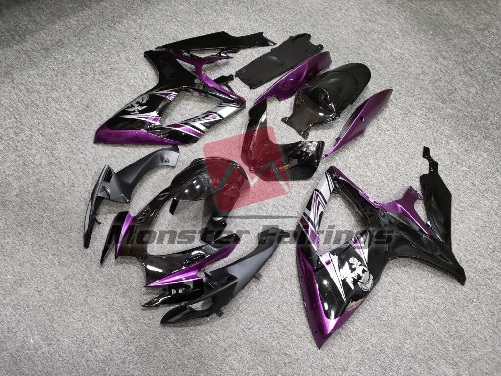 Gloss Purple and Black ABS fairings for Suzuki GSXR 600 - 750 2006 - 2007 - premium OEM fit kit by Monster Fairings