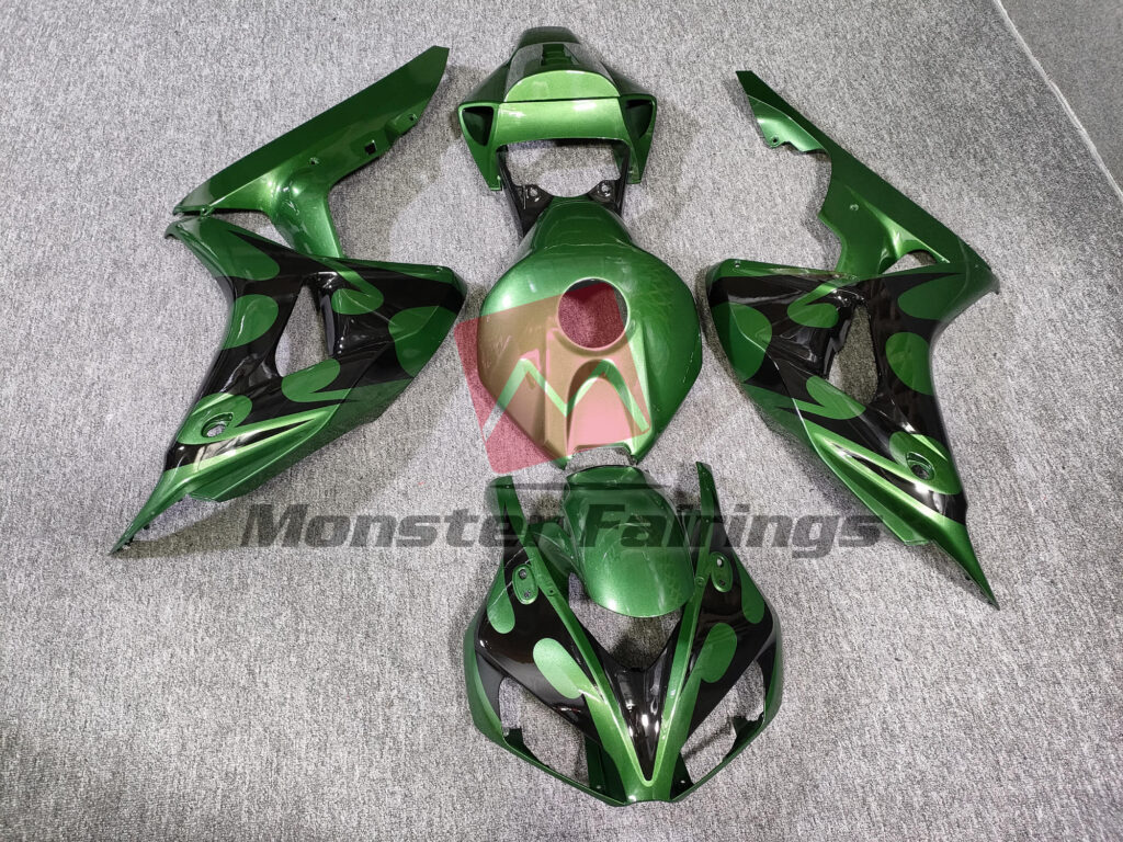Honda CBR1000RR 2006 - 2007 Gloss Green and Black ABS fairings - custom motorcycle bodywork kit by Monster Fairings