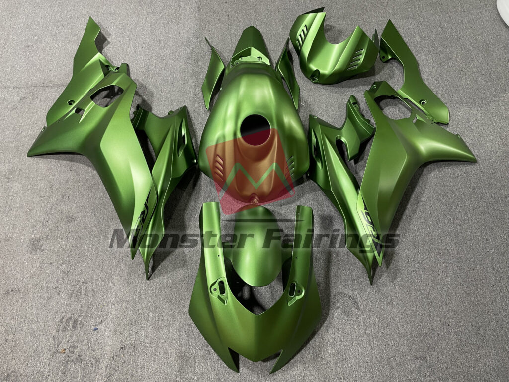 Yamaha R6 2017 - 2022 Matte Green ABS fairings - custom motorcycle bodywork kit by Monster Fairings