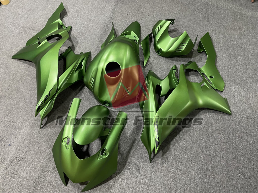 Yamaha R6 custom ABS fairings 2017 - 2022 in Matte Green - durable replacement kit, Monster Fairings