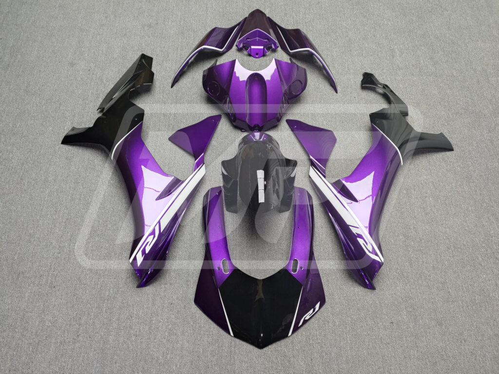 Yamaha R1 2015 - 2019 Mood Purple and Black ABS fairings - custom motorcycle bodywork kit by Monster Fairings