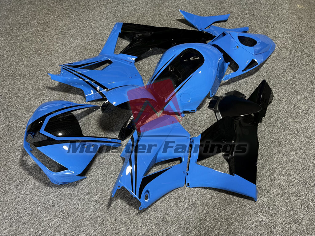 Honda CBR600RR custom ABS fairings 2013 - 2025 in Gloss Blue with Black - durable replacement kit, Monster Fairings