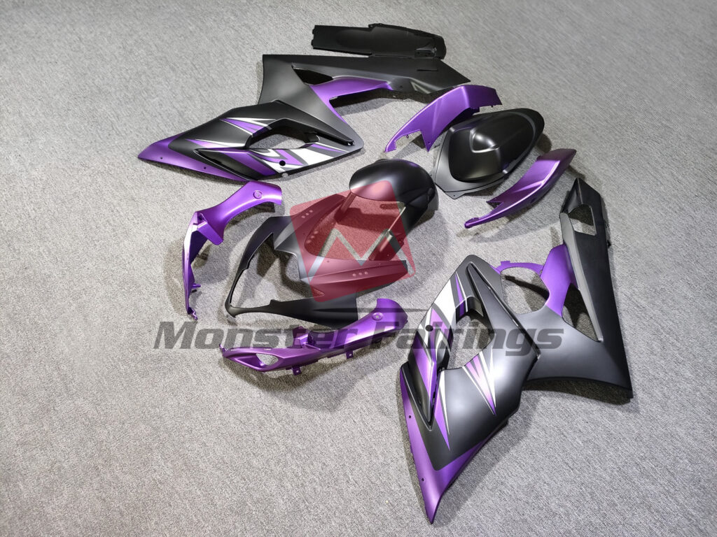 2005 - 2006 Suzuki GSXR 1000 Matte Black & Purple fairing set - ABS injection, custom painted by Monster Fairings