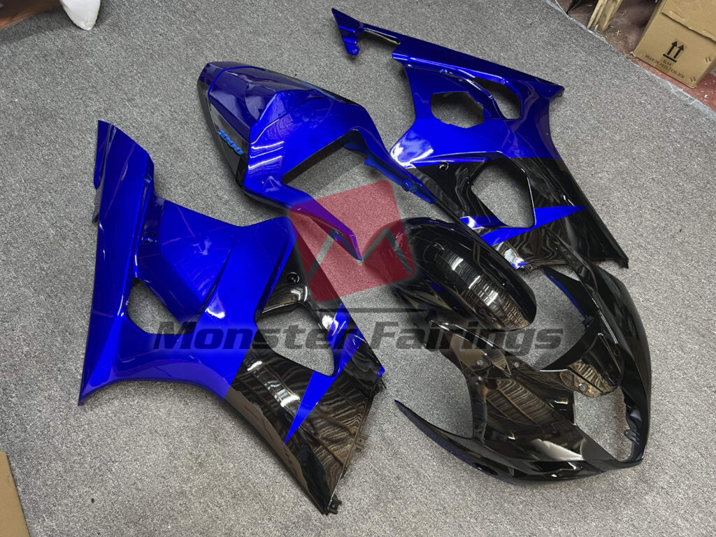 Gloss Blue with Black ABS fairings for Suzuki GSXR 1000 2003 - 2004 - premium OEM fit kit by Monster Fairings