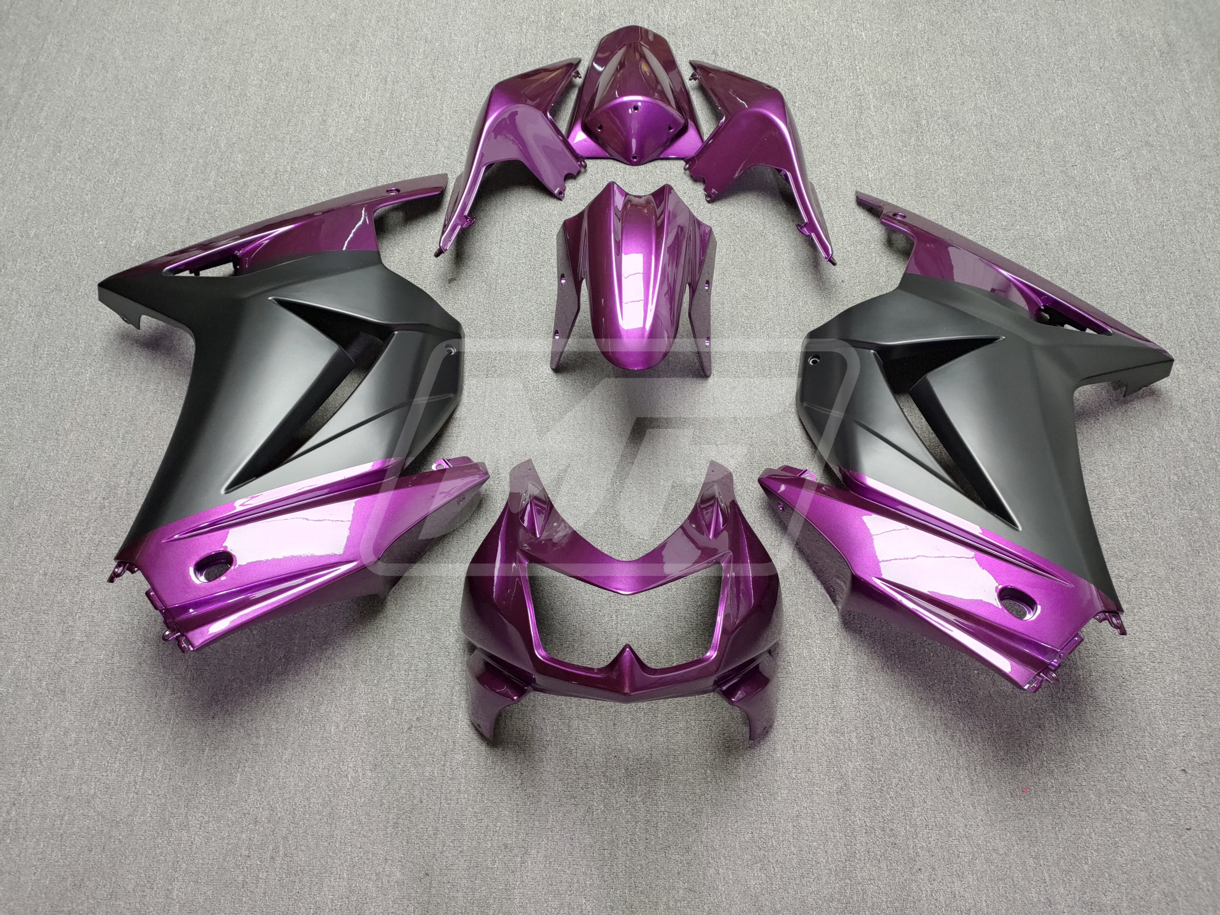 Kawasaki Ninja 250 2008-2013 Gloss Purple & and Matte Black ABS