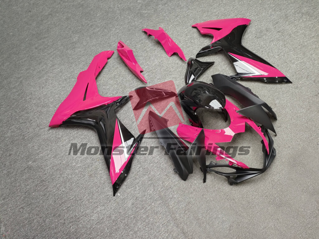 Suzuki GSXR custom ABS fairings 2011 - 2025 in Gloss Pink & and Black - durable replacement kit, Monster Fairings