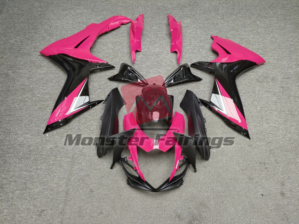 Suzuki GSXR 600 - 750 2011 - 2025 Gloss Pink & and Black ABS fairings - custom motorcycle bodywork kit by Monster Fairings