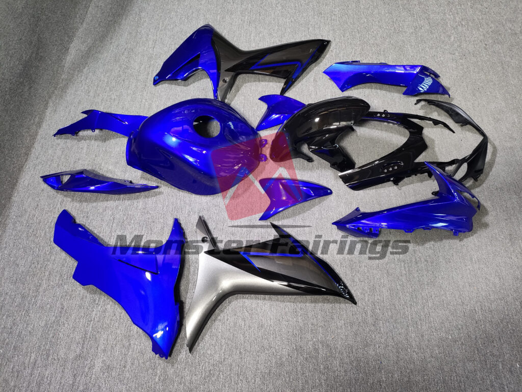 2011 - 2025 Suzuki GSXR 600 - 750 Blue Black and Gray fairing set - ABS injection, custom painted by Monster Fairings