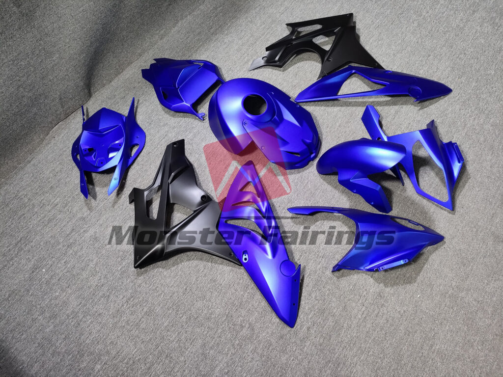 BMW S1000RR custom ABS fairings 2009 - 2014 Matte Blue & Black - durable replacement kit, Monster Fairings