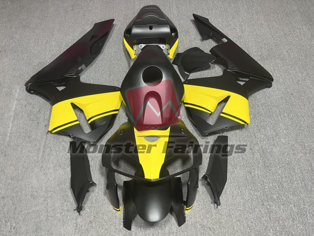 Honda CBR600RR 2005 - 2006 Matte Black Gloss Yellow ABS fairings - custom motorcycle bodywork kit by Monster Fairings
