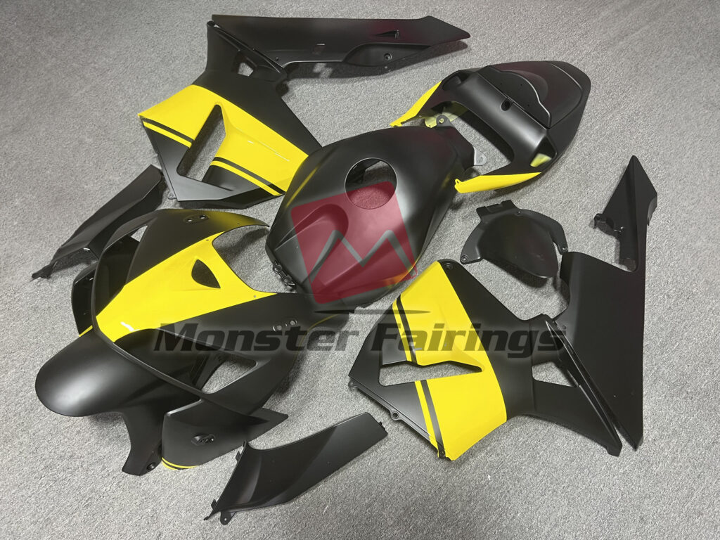 Matte Black Gloss Yellow ABS fairings for Honda CBR600RR 2005 - 2006 - premium OEM fit kit by Monster Fairings