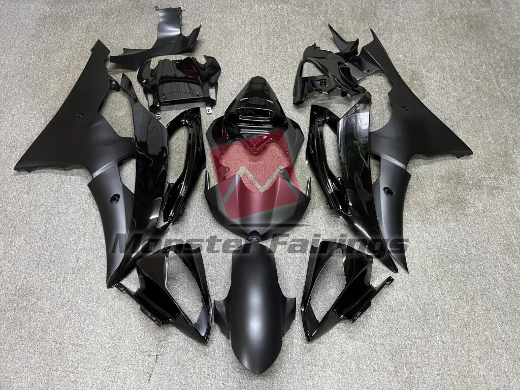Yamaha R6 2008 - 2016 Matte and Gloss Black ABS fairings - custom motorcycle bodywork kit by Monster Fairings