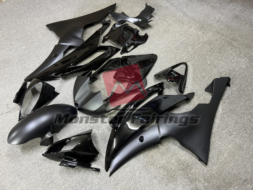 Matte and Gloss Black ABS fairings for Yamaha R6 2008 - 2016 - premium OEM fit kit by Monster Fairings
