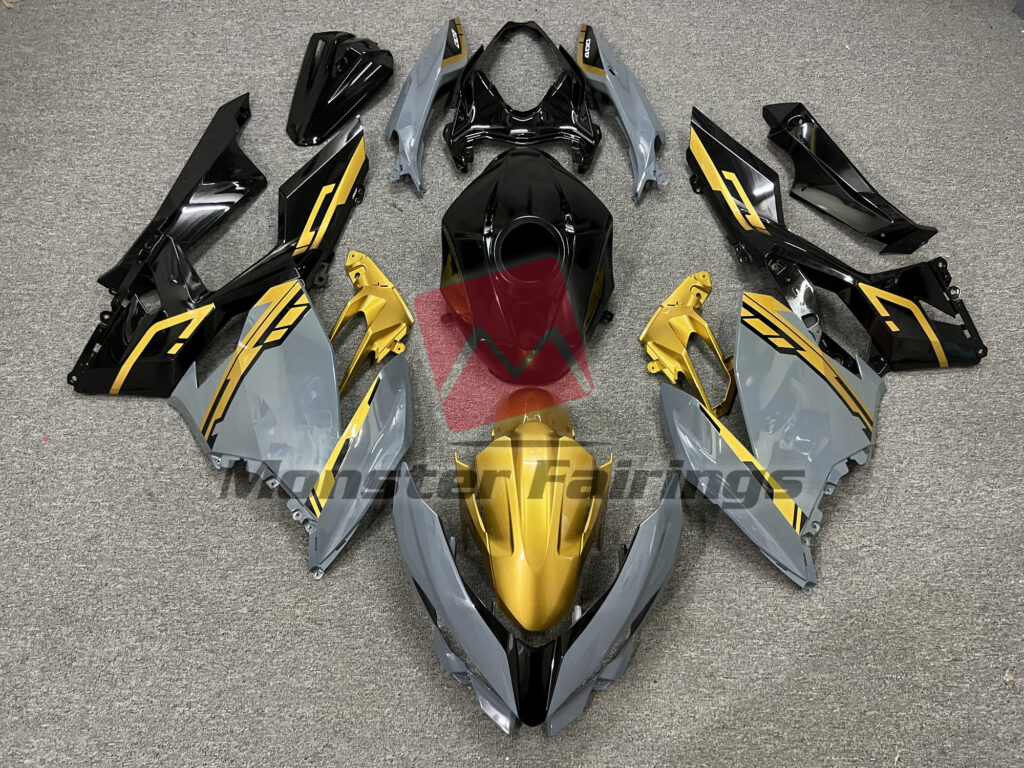 Kawasaki Ninja 400 2018 - 2024 Nardo Gray Gold ABS fairings - custom motorcycle bodywork kit by Monster Fairings