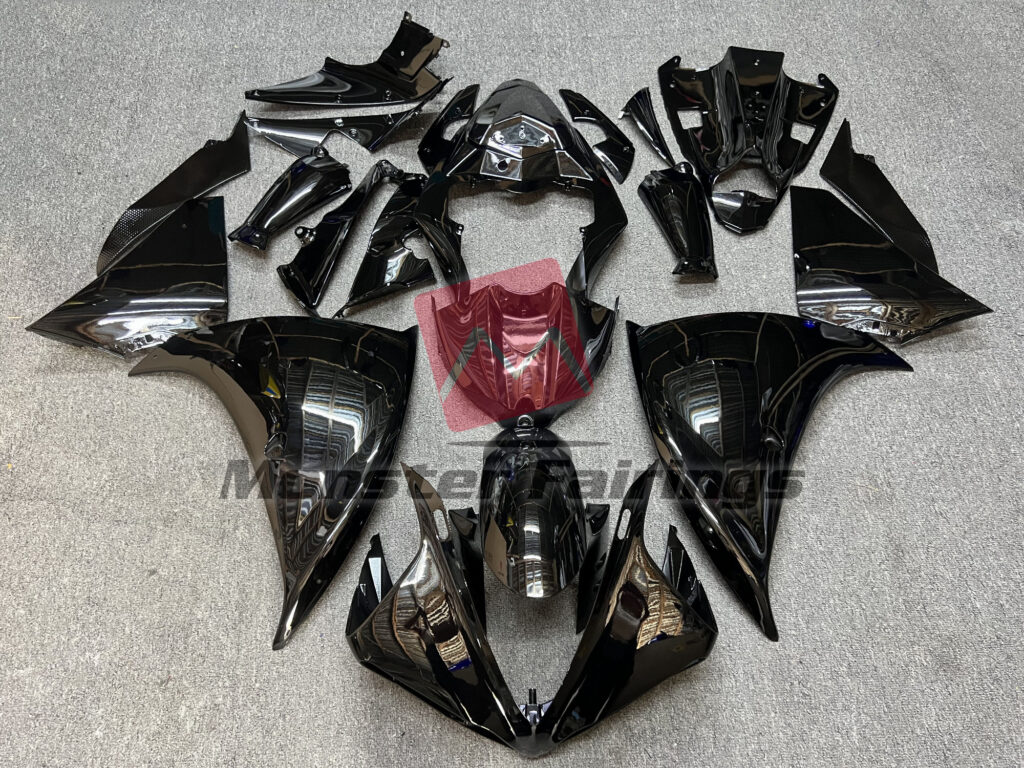 Yamaha R1 2009 - 2011 Plain Gloss Black ABS fairings - custom motorcycle bodywork kit by Monster Fairings
