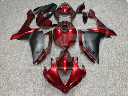 Yamaha R1 2007-2008 Gloss Deep Red & Matte Black ABS Fairings | Monster Fairings