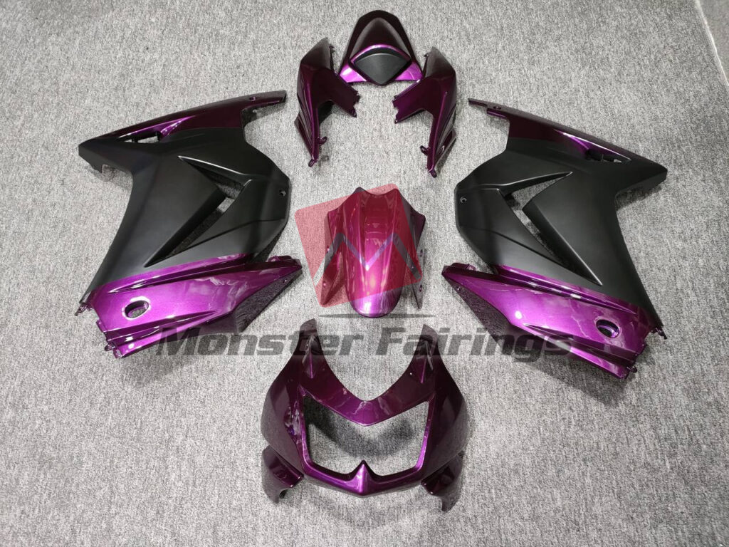 Kawasaki Ninja 250 2008 - 2013 Gloss Purple & and Matte Black ABS fairings - custom motorcycle bodywork kit by Monster Fairings
