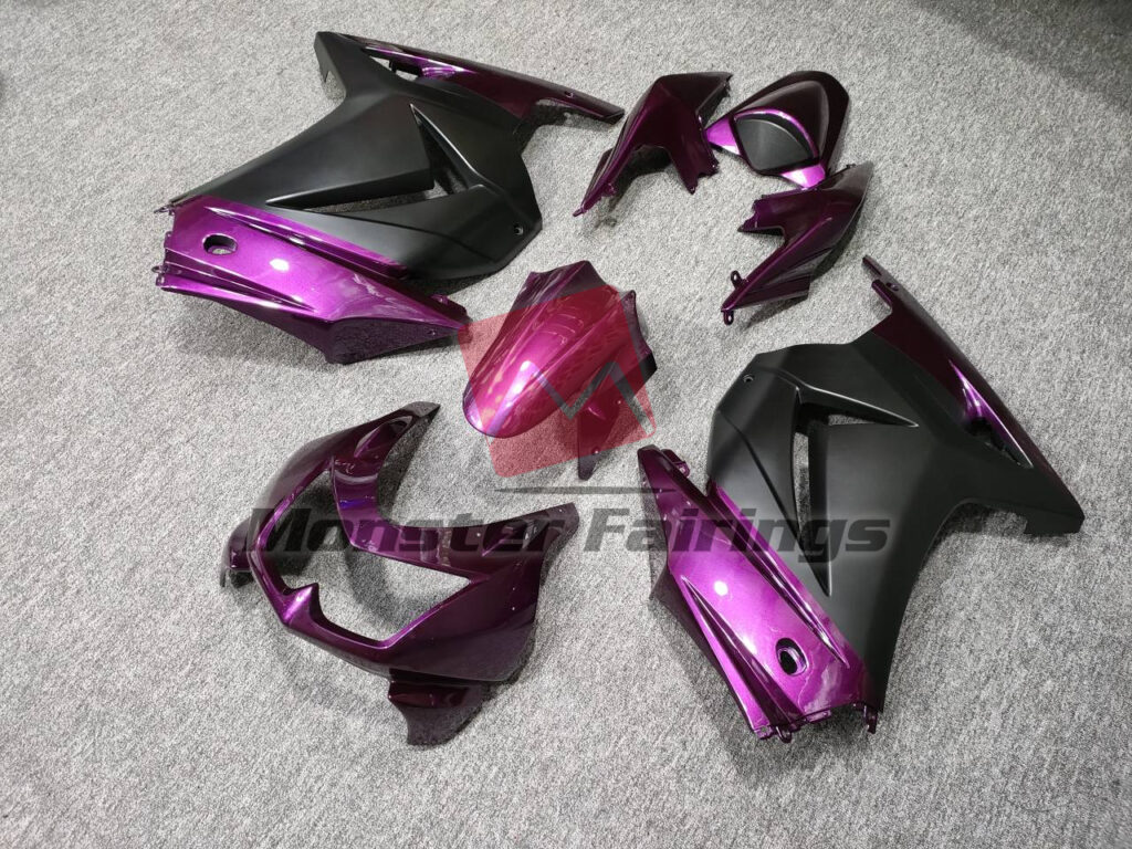 Gloss Purple & and Matte Black ABS fairings for Kawasaki Ninja 250 2008 - 2013 - premium OEM fit kit by Monster Fairings