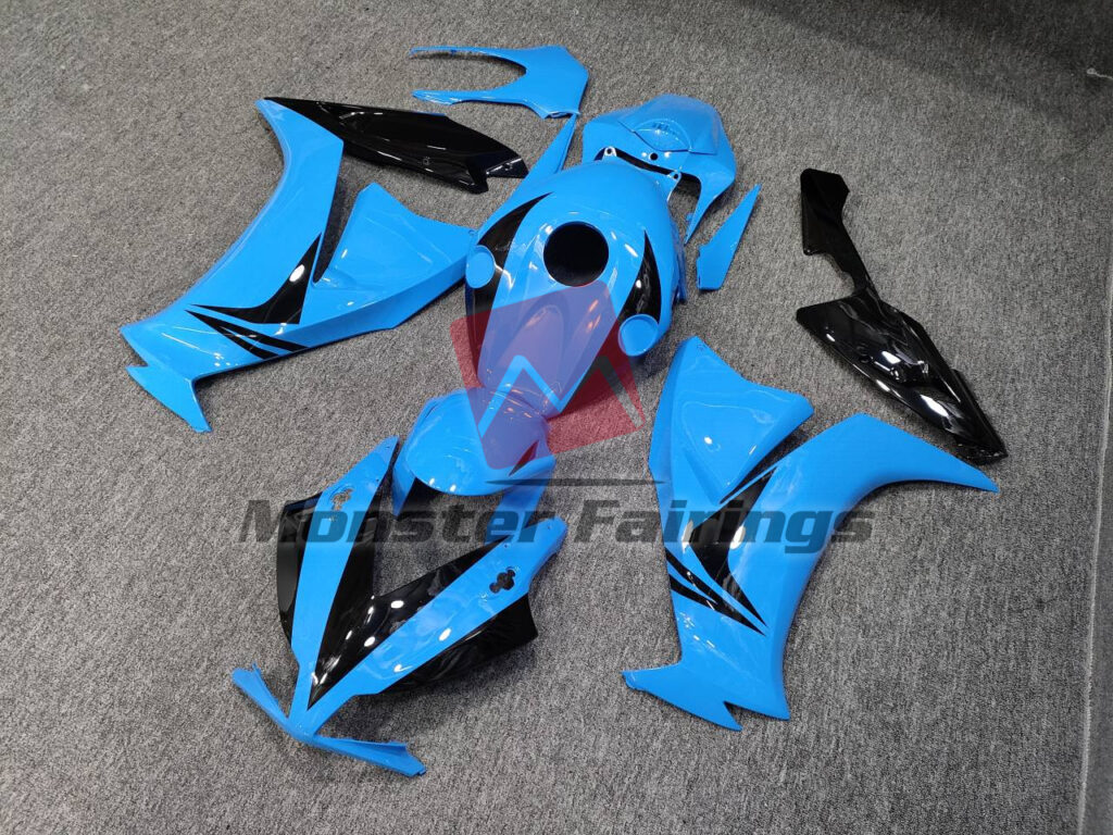 Honda CBR1000RR custom ABS fairings 2012 - 2016 in Gloss Light Blue with Black - durable replacement kit, Monster Fairings