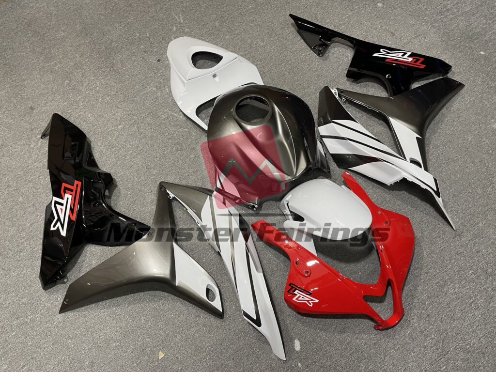 Red White Gray ABS fairings for Honda CBR600RR 2007 - 2008 - premium OEM fit kit by Monster Fairings
