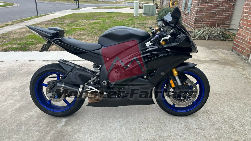 Monster Fairings ABS fairing kit for Yamaha R6 2008 - 2016 Matte and Gloss Black, precise OEM fit