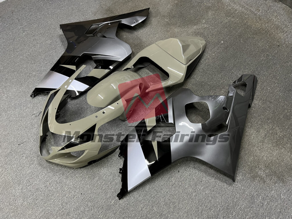 Desert Tan and Silver ABS fairings for Suzuki GSXR 600 - 750 2004 - 2005 - premium OEM fit kit by Monster Fairings