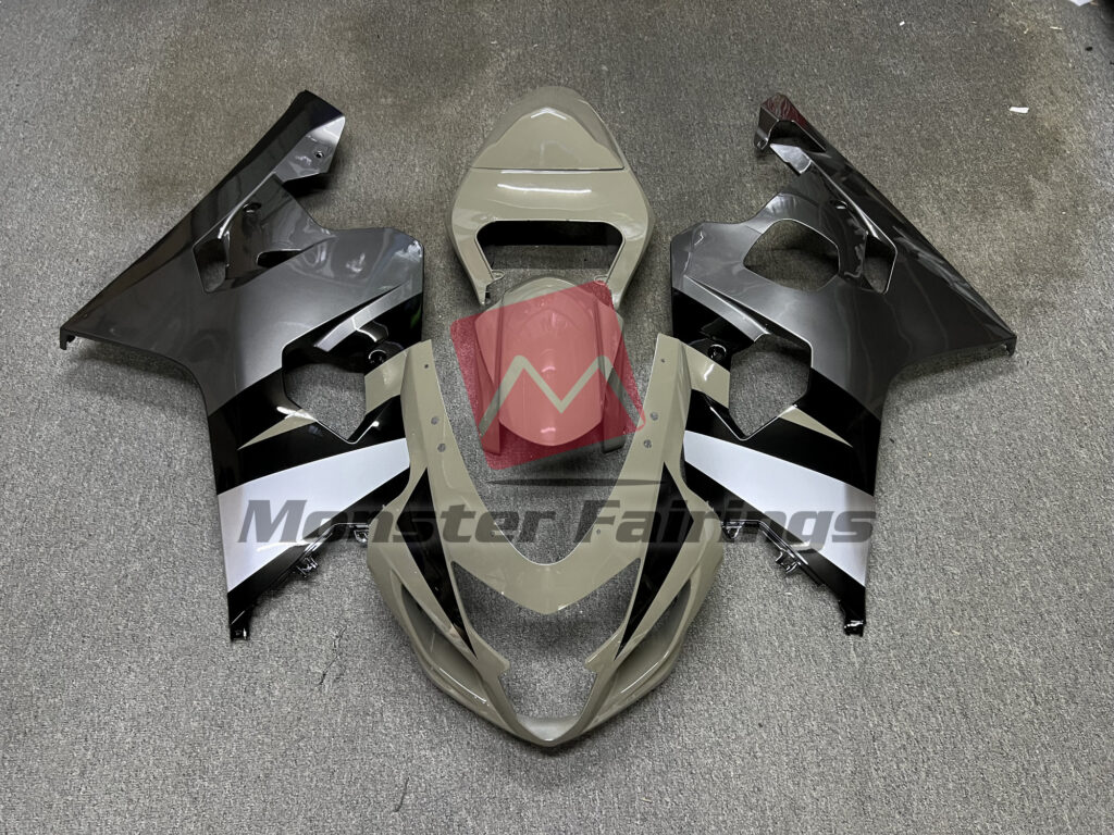 Suzuki GSXR 600 - 750 2004 - 2005 Desert Tan and Silver ABS fairings - custom motorcycle bodywork kit by Monster Fairings