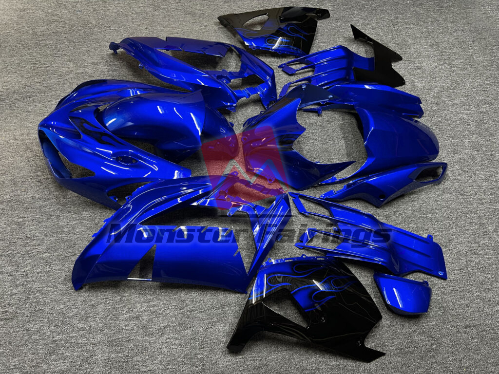 2012 - 2024 Kawasaki ZX14R Gloss Ocean Blue fairing set - ABS injection, custom painted by Monster Fairings