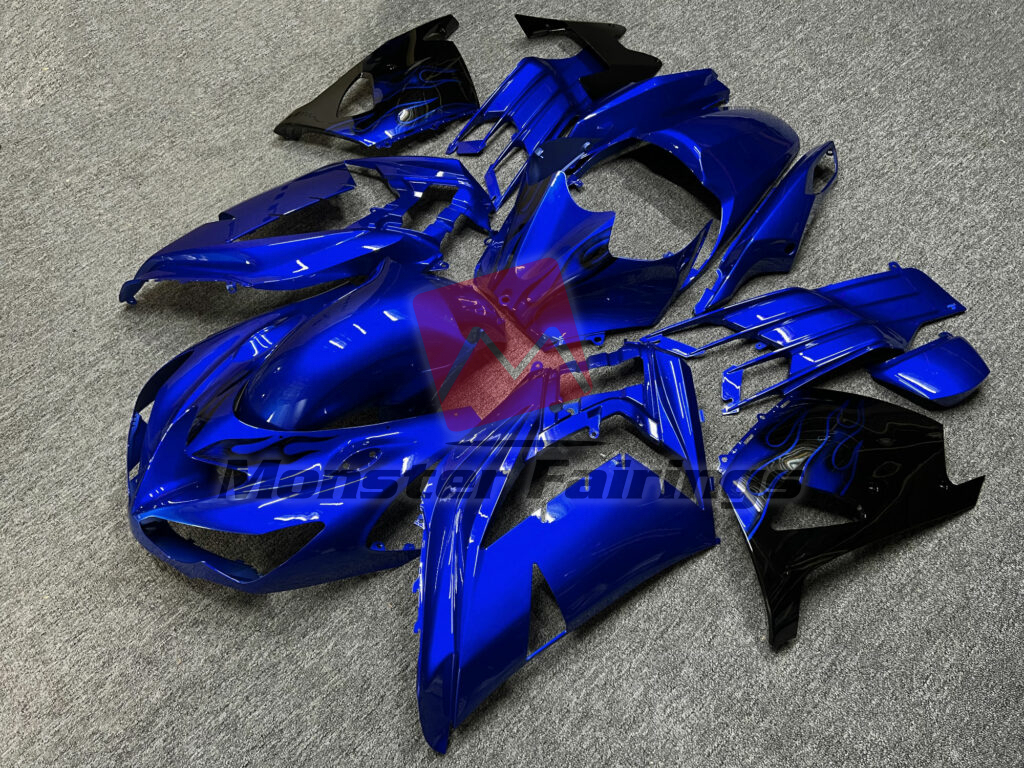 Kawasaki ZX14R custom ABS fairings 2012 - 2024 in Gloss Ocean Blue - durable replacement kit, Monster Fairings