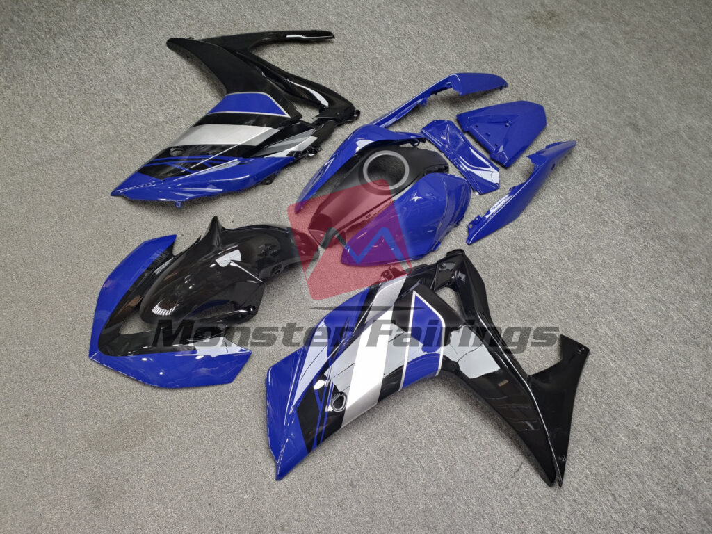 Gloss Blue & Black Silver ABS fairings for Yamaha R3 2014 - 2018 - premium OEM fit kit by Monster Fairings