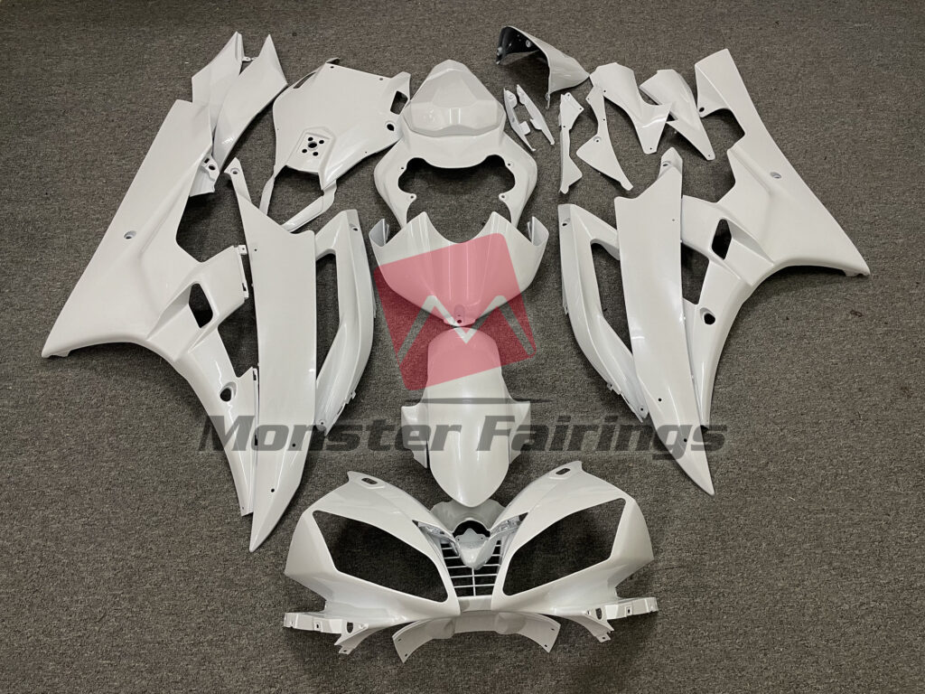 Yamaha R6 2006 - 2007 Pearl White ABS fairings - custom motorcycle bodywork kit by Monster Fairings