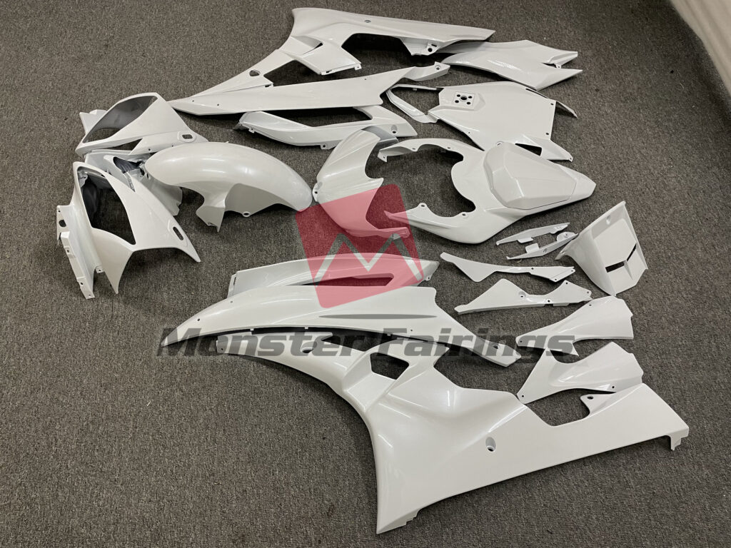 2006 - 2007 Yamaha R6 Pearl White fairing set - ABS injection, custom painted by Monster Fairings