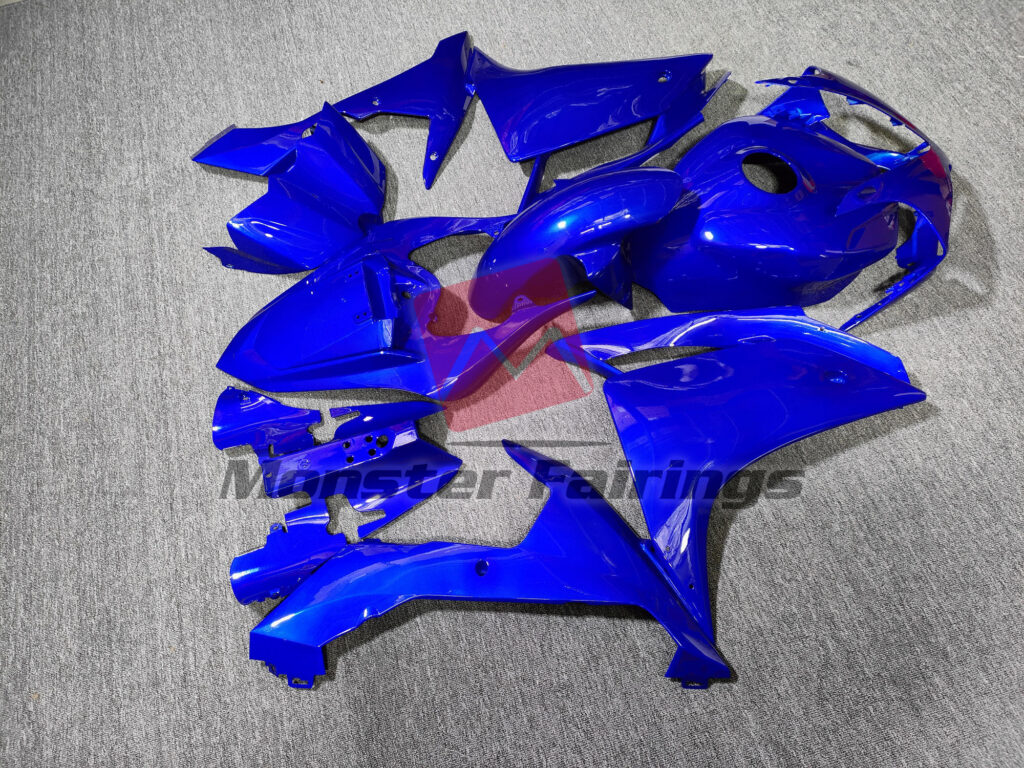 2007 - 2008 Yamaha R1 Gloss Blue fairing set - ABS injection, custom painted by Monster Fairings