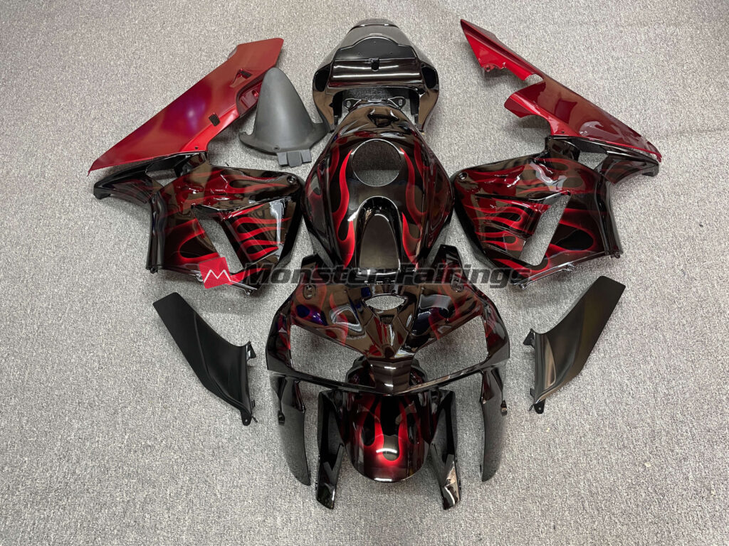 Honda CBR600RR 2005 - 2006 Red Flame ABS fairings - custom motorcycle bodywork kit by Monster Fairings