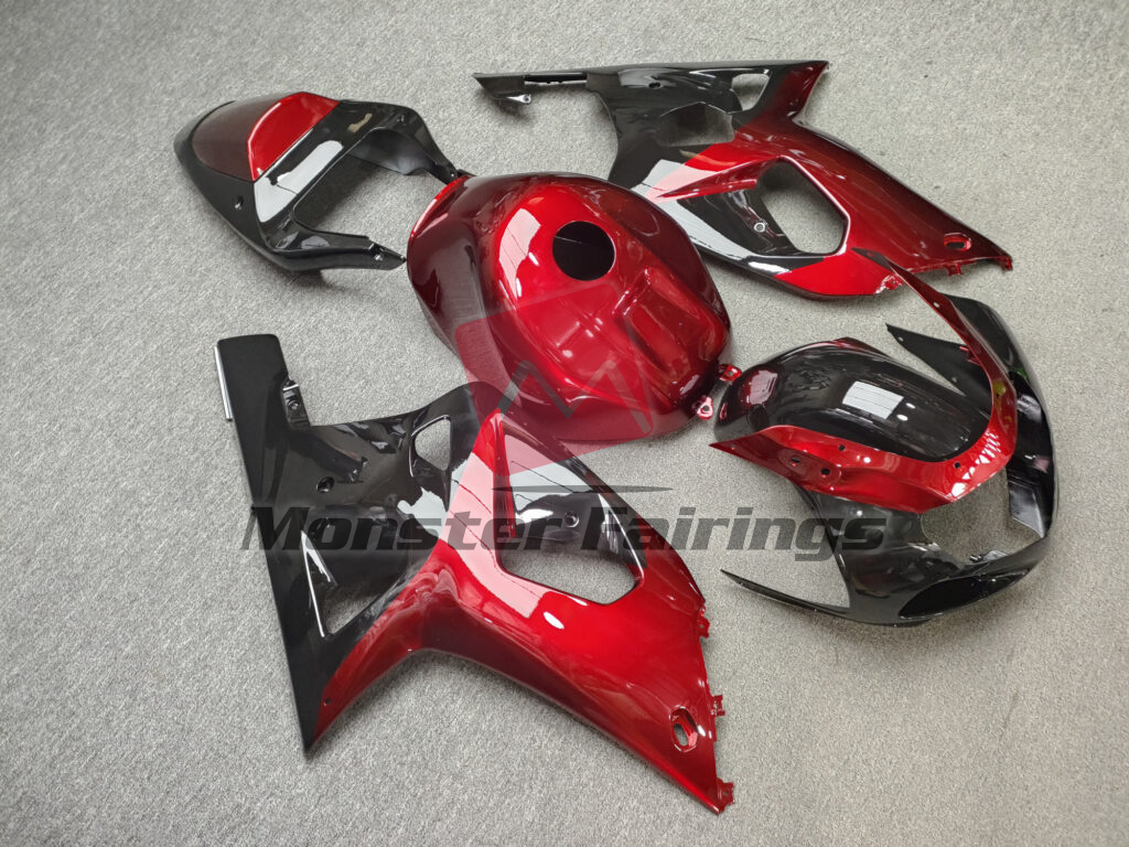 Gloss Candy Red & Black ABS fairings for Suzuki GSXR 600 - 750 2001 - 2003 - premium OEM fit kit by Monster Fairings