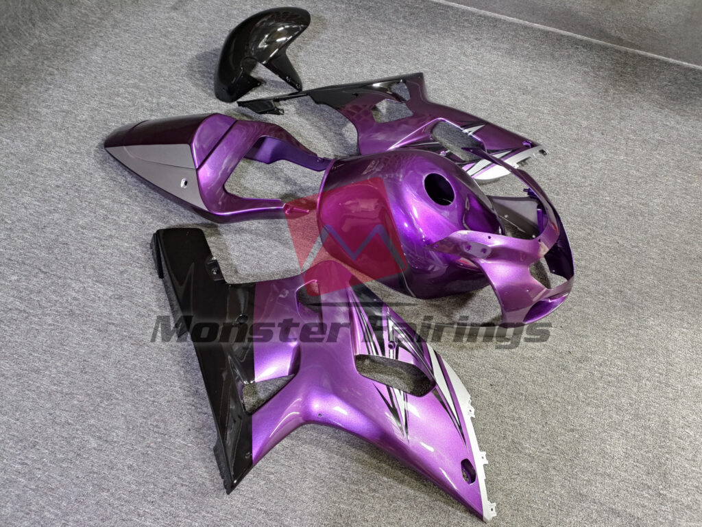 2001 - 2003 Suzuki GSXR Purple and Silver fairing set - ABS injection, custom painted by Monster Fairings