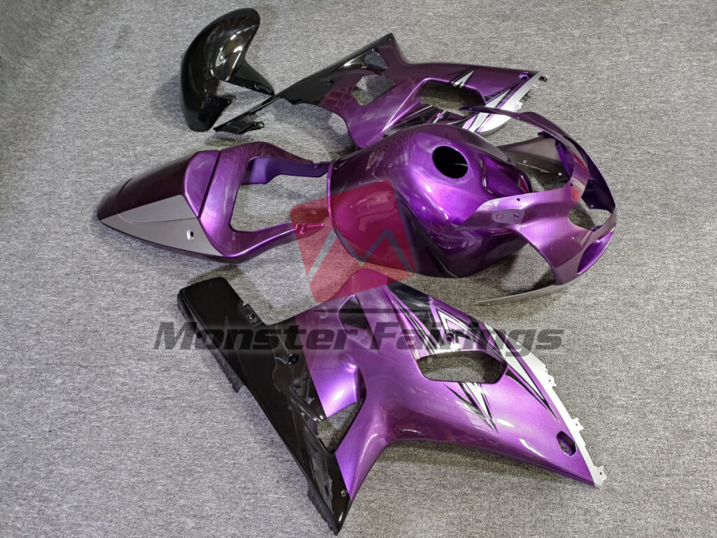 Suzuki GSXR custom ABS fairings 2001 - 2003 in Purple and Silver - durable replacement kit, Monster Fairings