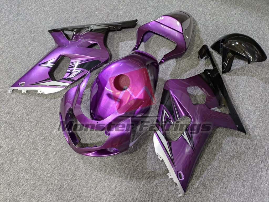 Purple and Silver ABS fairings for Suzuki GSXR 600 - 750 2001 - 2003 - premium OEM fit kit by Monster Fairings