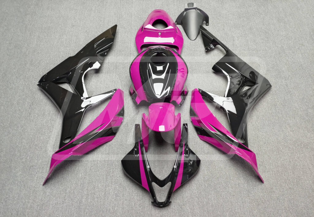 Honda CBR600RR 2007 - 2008 Gloss Pink & Black ABS fairings - custom motorcycle bodywork kit by Monster Fairings