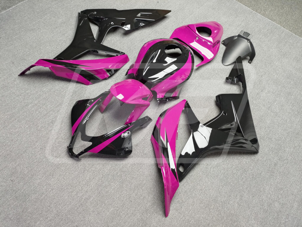 Honda CBR600RR custom ABS fairings 2007 - 2008 in Gloss Pink & Black - durable replacement kit, Monster Fairings