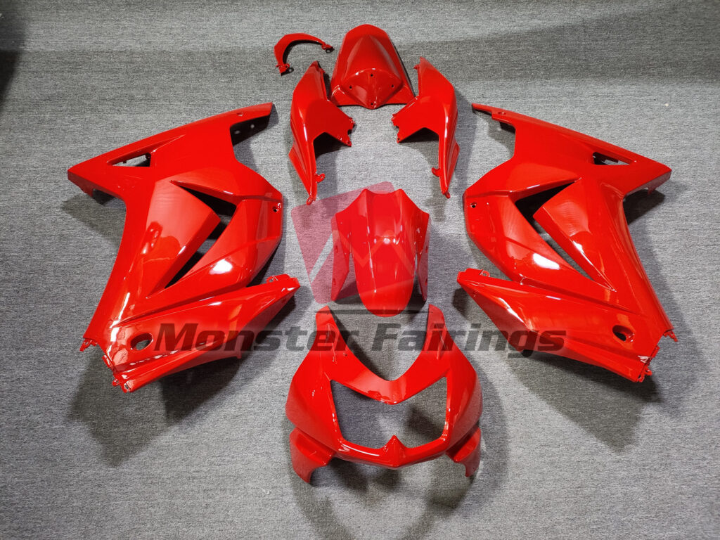Kawasaki Ninja 250 2008 - 2013 Gloss Red ABS fairings - custom motorcycle bodywork kit by Monster Fairings