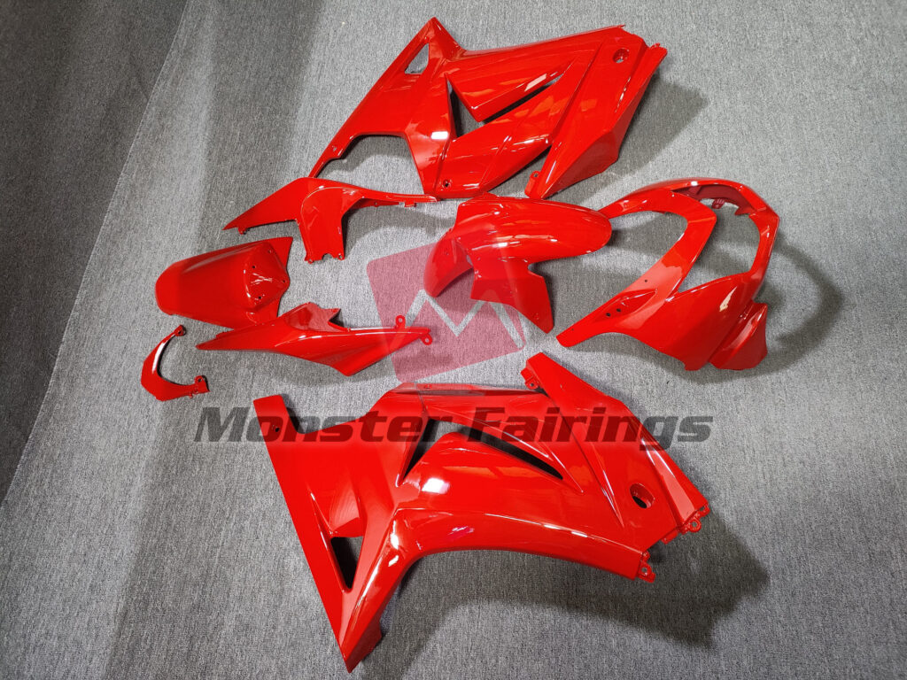 2008 - 2013 Kawasaki Ninja 250 Gloss Red fairing set - ABS injection, custom painted by Monster Fairings