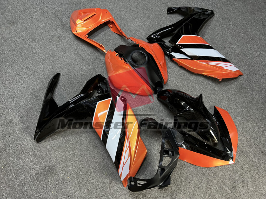 Gloss Orange Black ABS fairings for Yamaha R3 2014 - 2018 - premium OEM fit kit by Monster Fairings