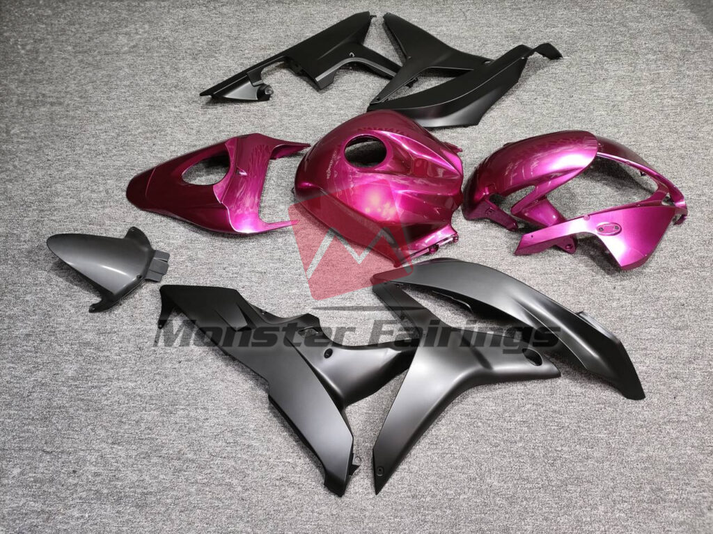 2007 - 2008 Honda CBR600RR Gloss Purple & Matte Black fairing set - ABS injection, custom painted by Monster Fairings