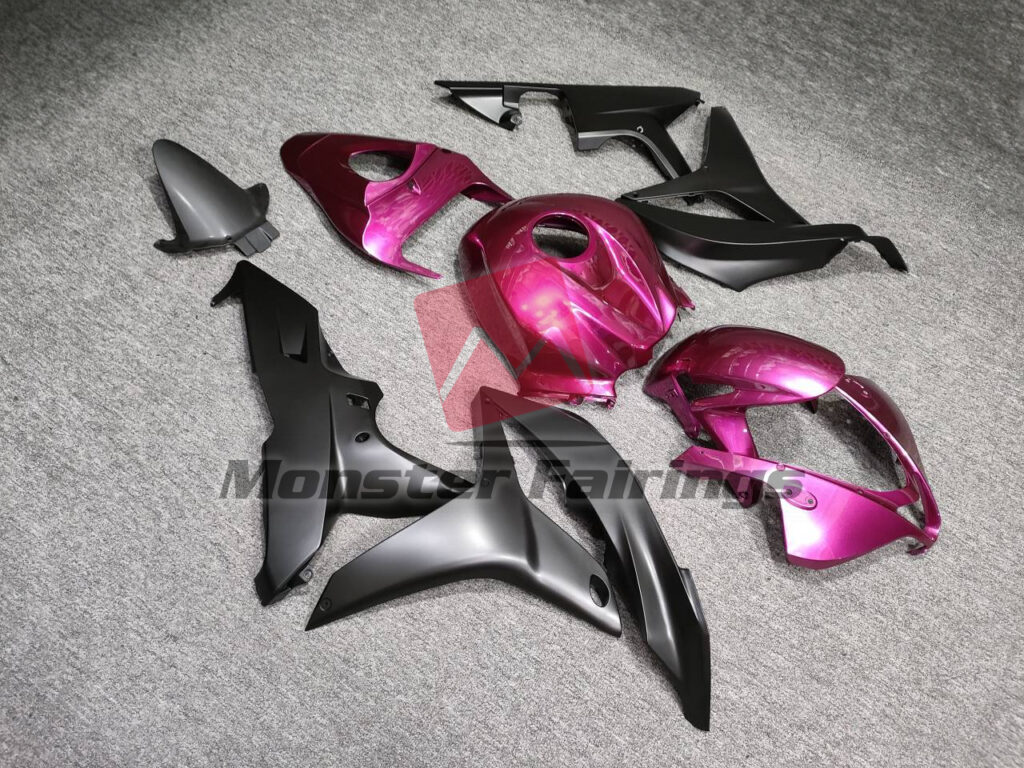 Honda CBR600RR custom ABS fairings 2007 - 2008 in Gloss Purple & Matte Black - durable replacement kit, Monster Fairings