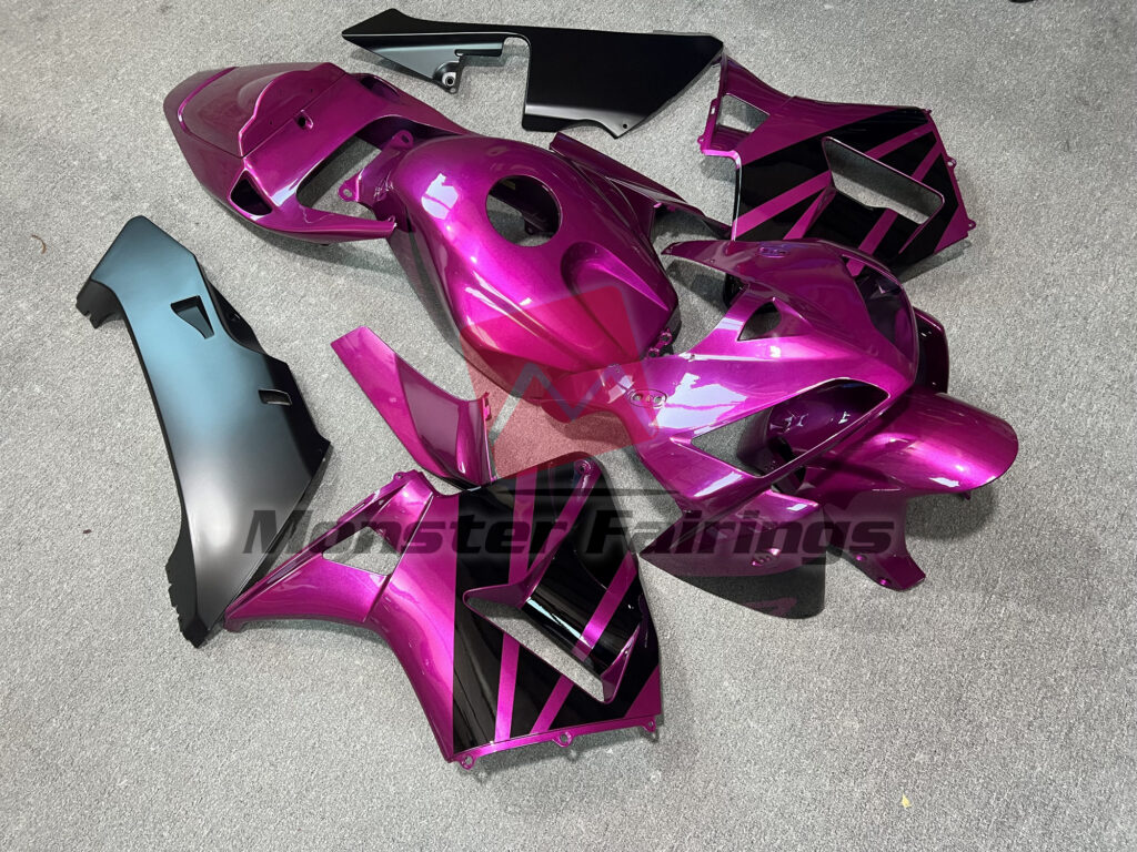 Honda CBR600RR custom ABS fairings 2005 - 2006 in Purple Gloss Black Design - durable replacement kit, Monster Fairings