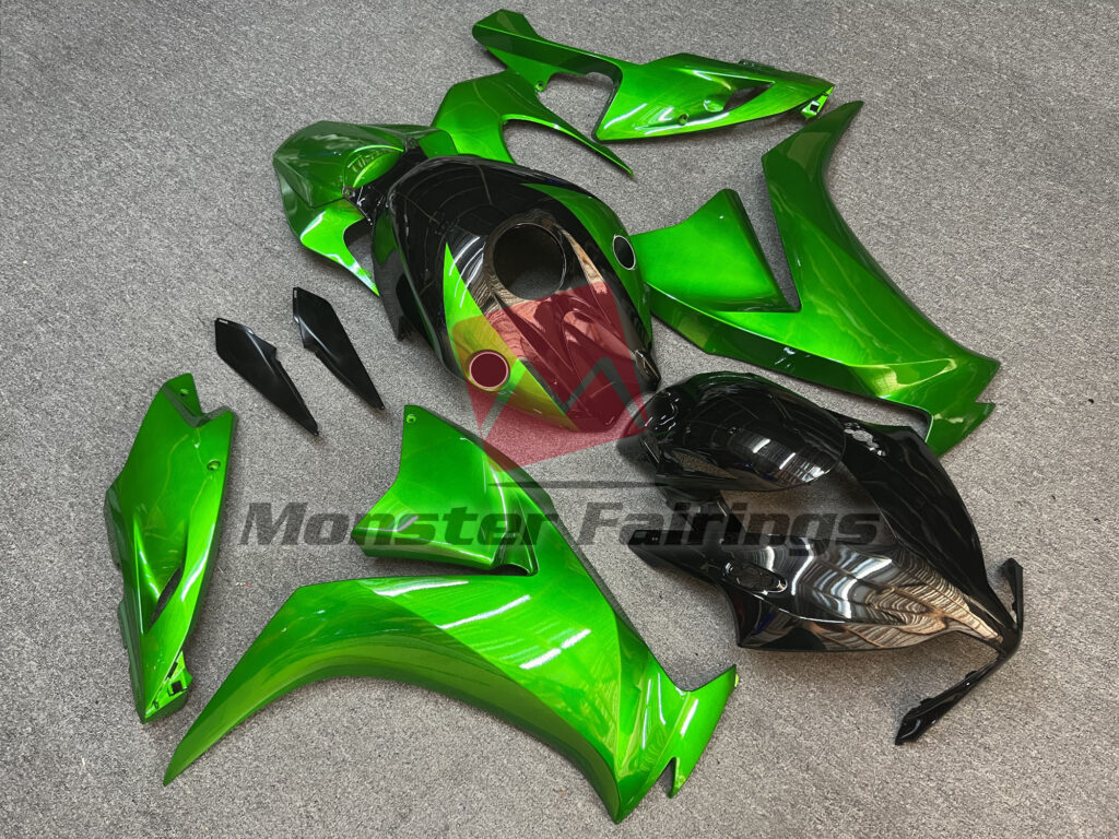 Honda CBR1000RR custom ABS fairings 2012 - 2016 in Gloss Black and Green - durable replacement kit, Monster Fairings